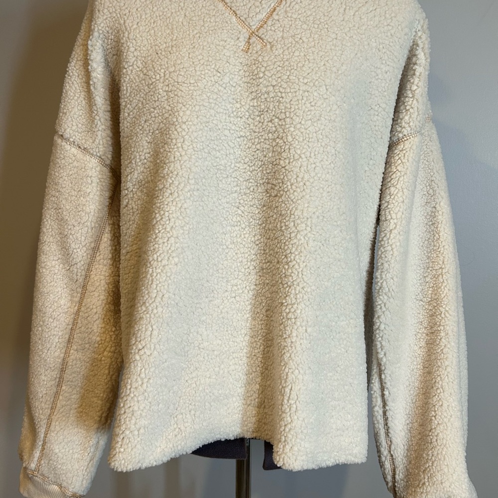 Cozy Cream Sherpa Crew Neck Sweater